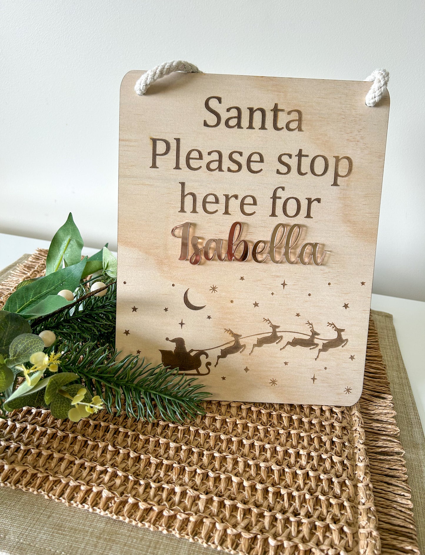 Personalised Santa Please Stop Here sign