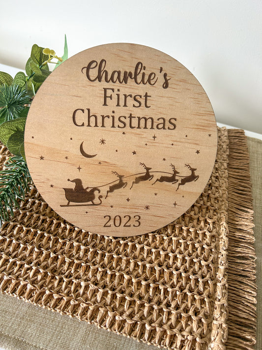 Personalised My First Christmas Plaque