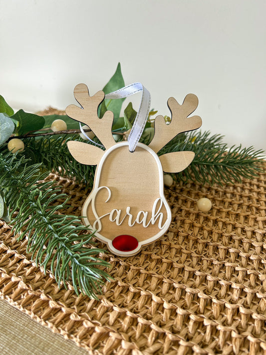 Personalised Reindeer Christmas Ornament