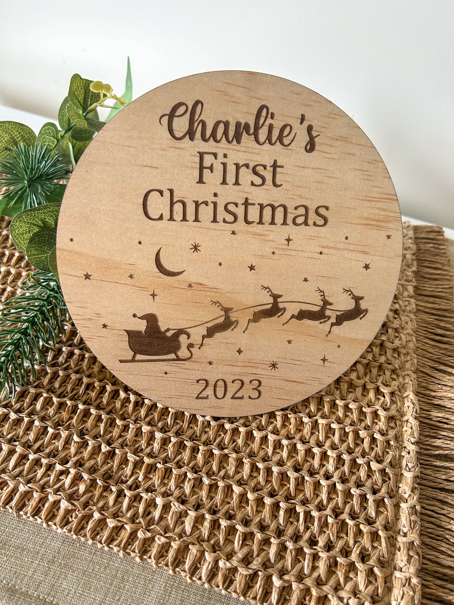 Personalised My First Christmas Plaque