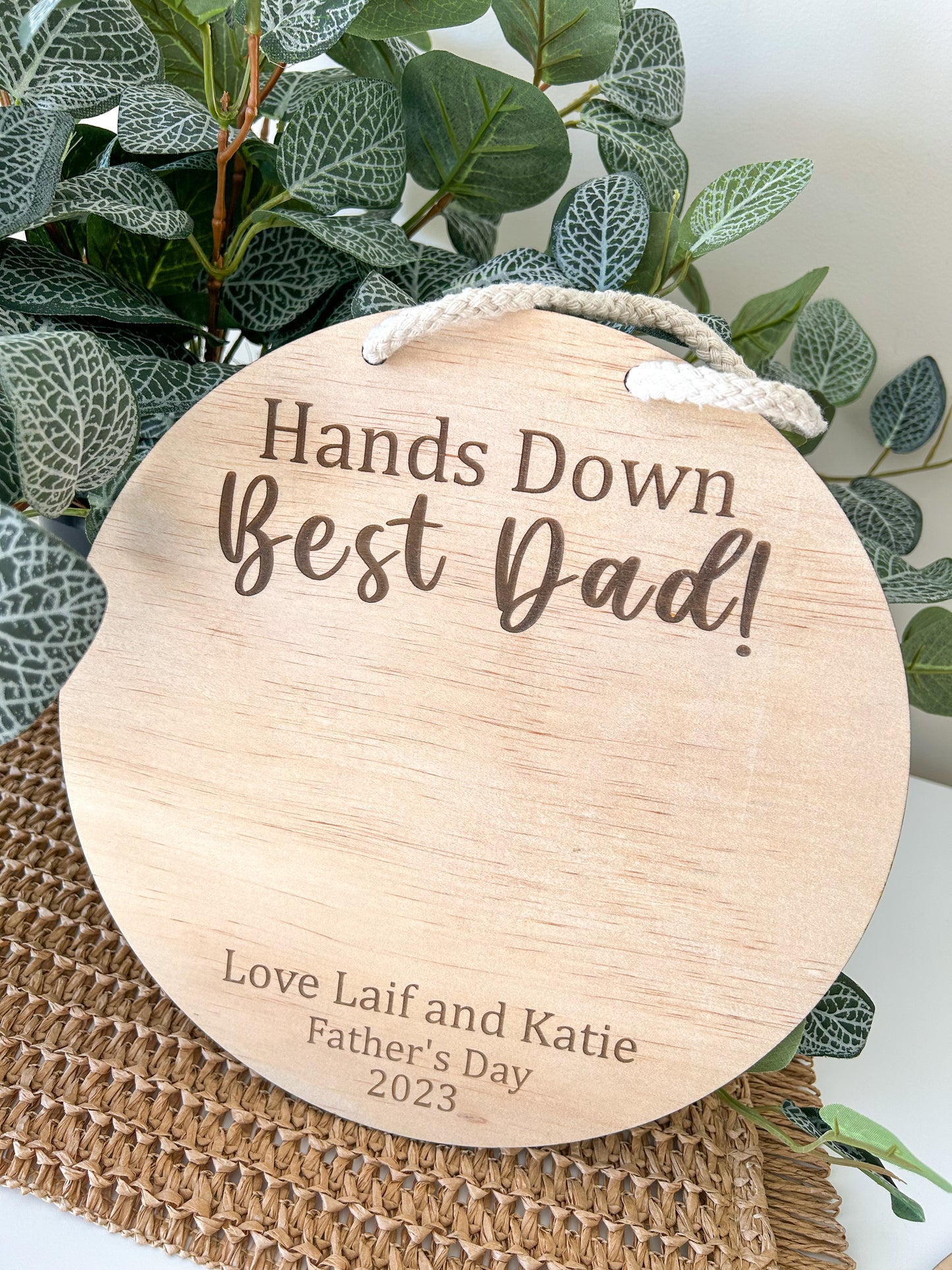 Hand's Down Best Dad Plaque