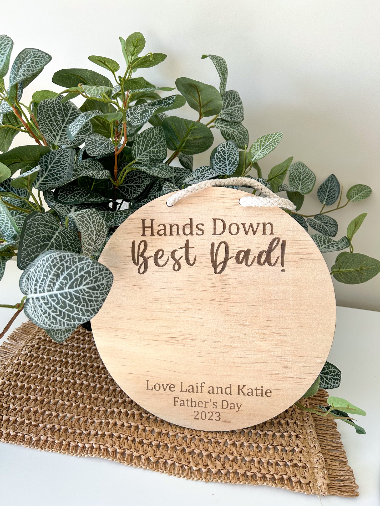 Hand's Down Best Dad Plaque