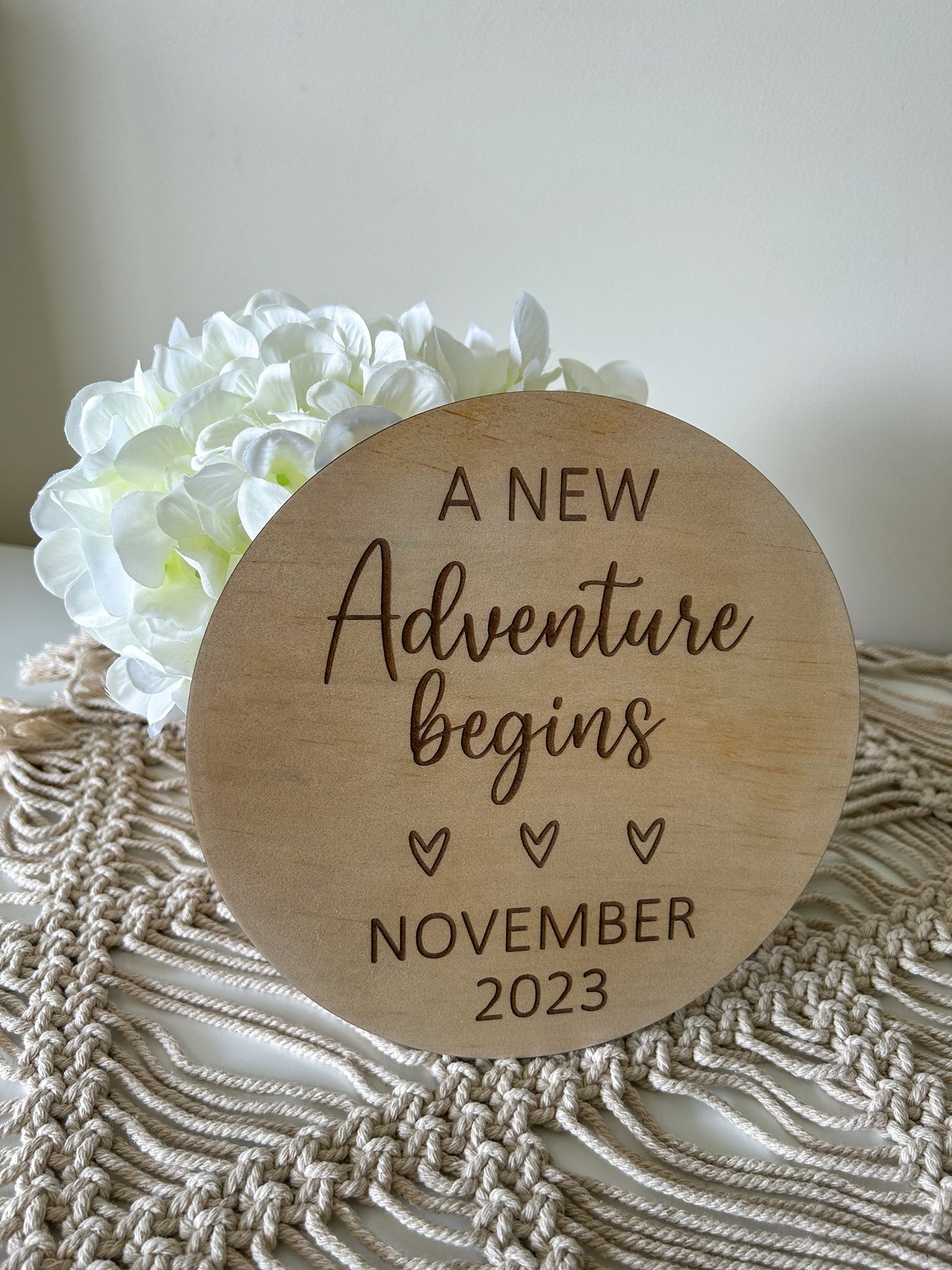 A new adventure announcement plaque