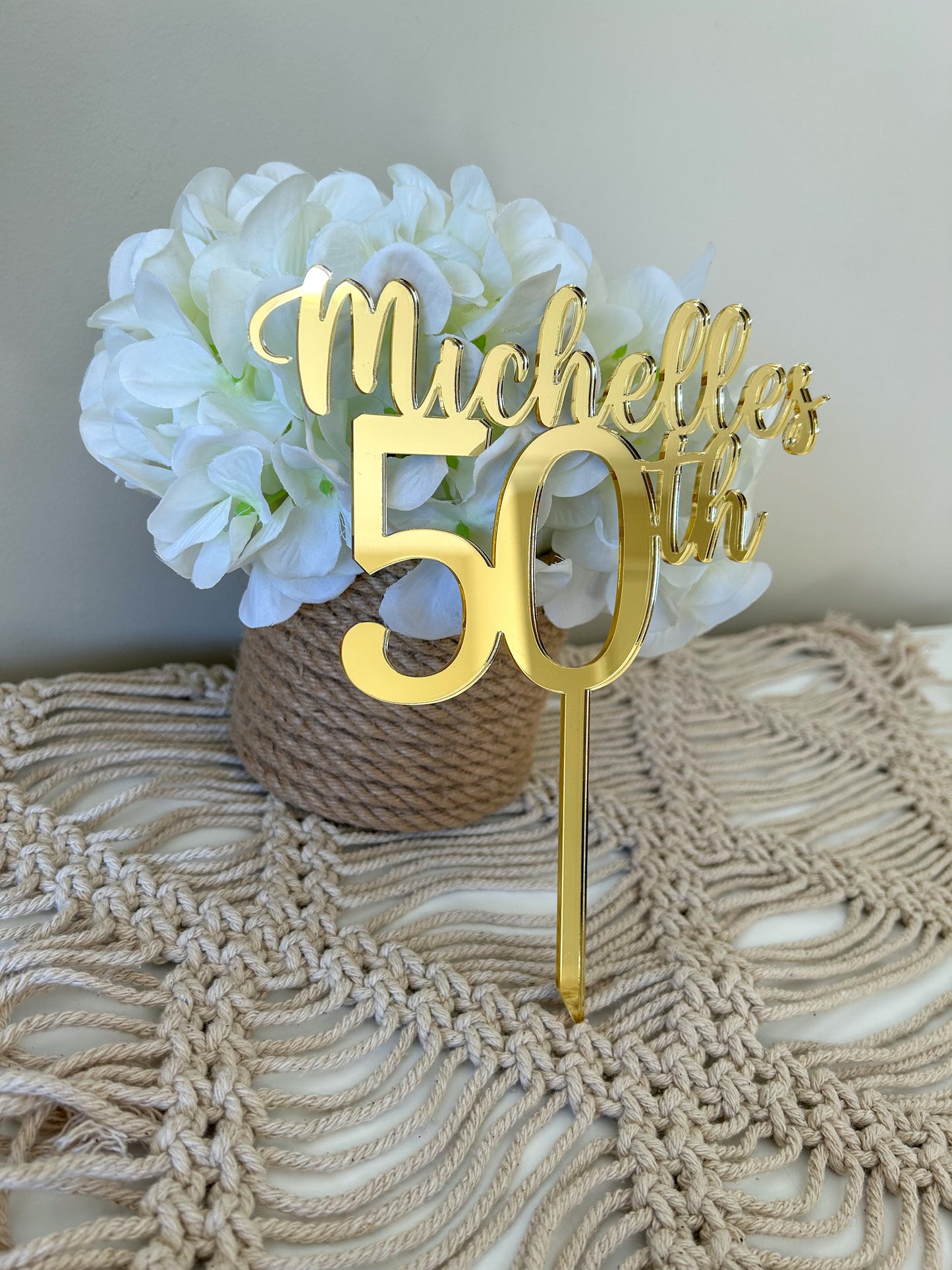 Mirror Acrylic Cake Topper