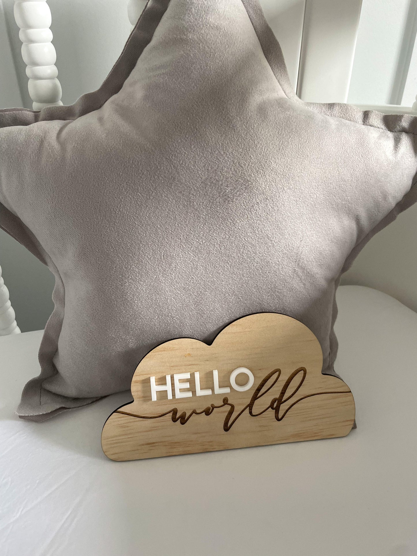 wooden hello world disc