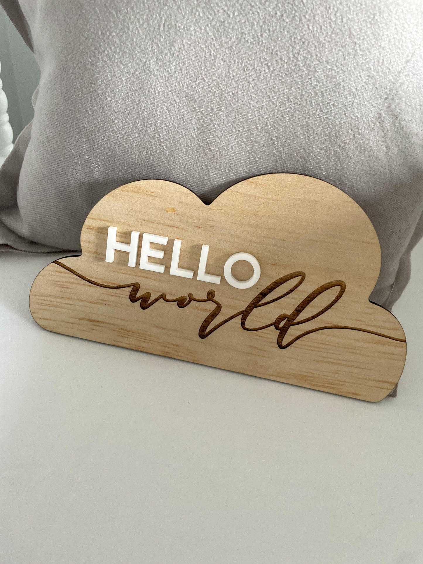 wooden hello world disc