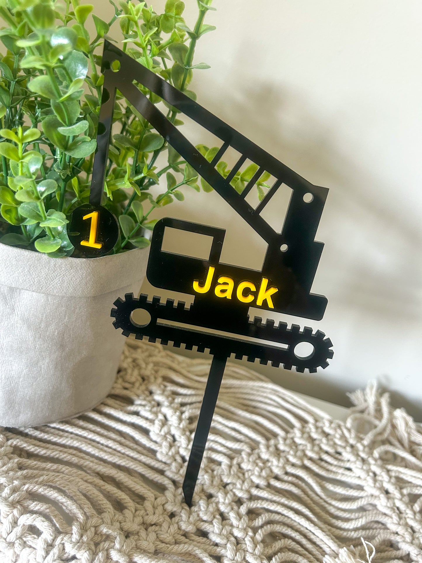 Construction Crane Cake Topper