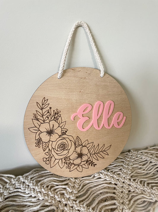 Flower Bunch Name Plaque