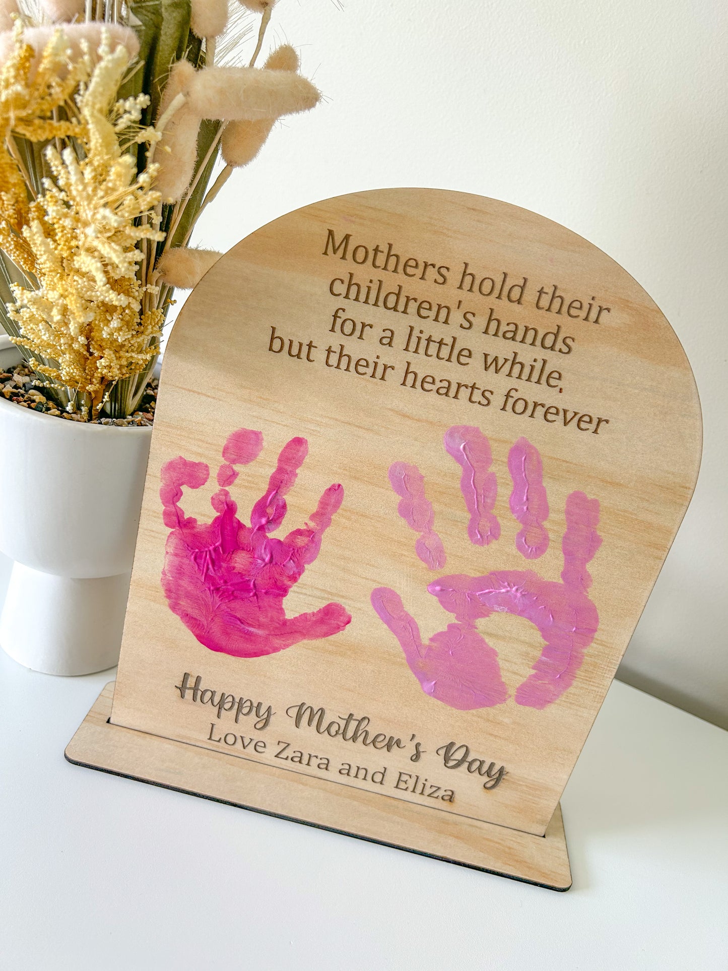 Mother’s Day hand print arch